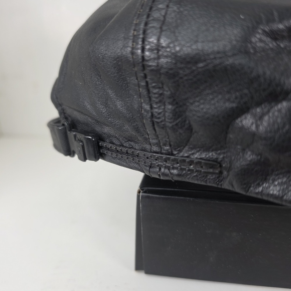 Vintage 90s Los Angeles Raiders Hat Genuine Leather Snapback Cap NFL LA Black - Picture 5 of 8